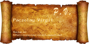 Paczolay Virgil névjegykártya